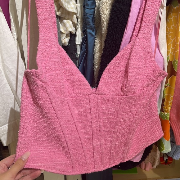 Zara Pink Tweed Corset Top - Picture 7 of 7